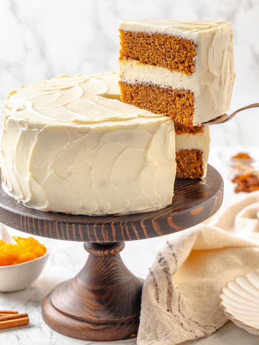 Pumpkin Cake Baked Until the Center Springs Back