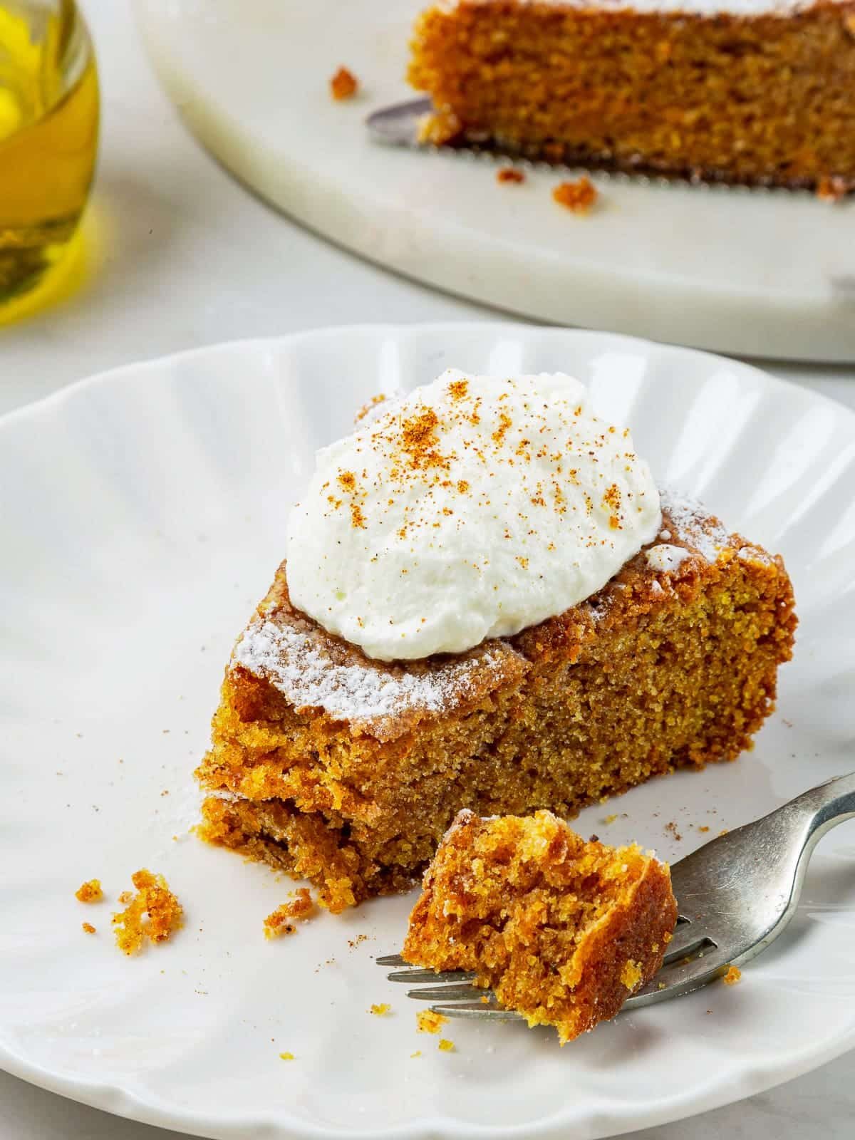 Pumpkin Olive Oil Cake Baked Until the Center Springs Back