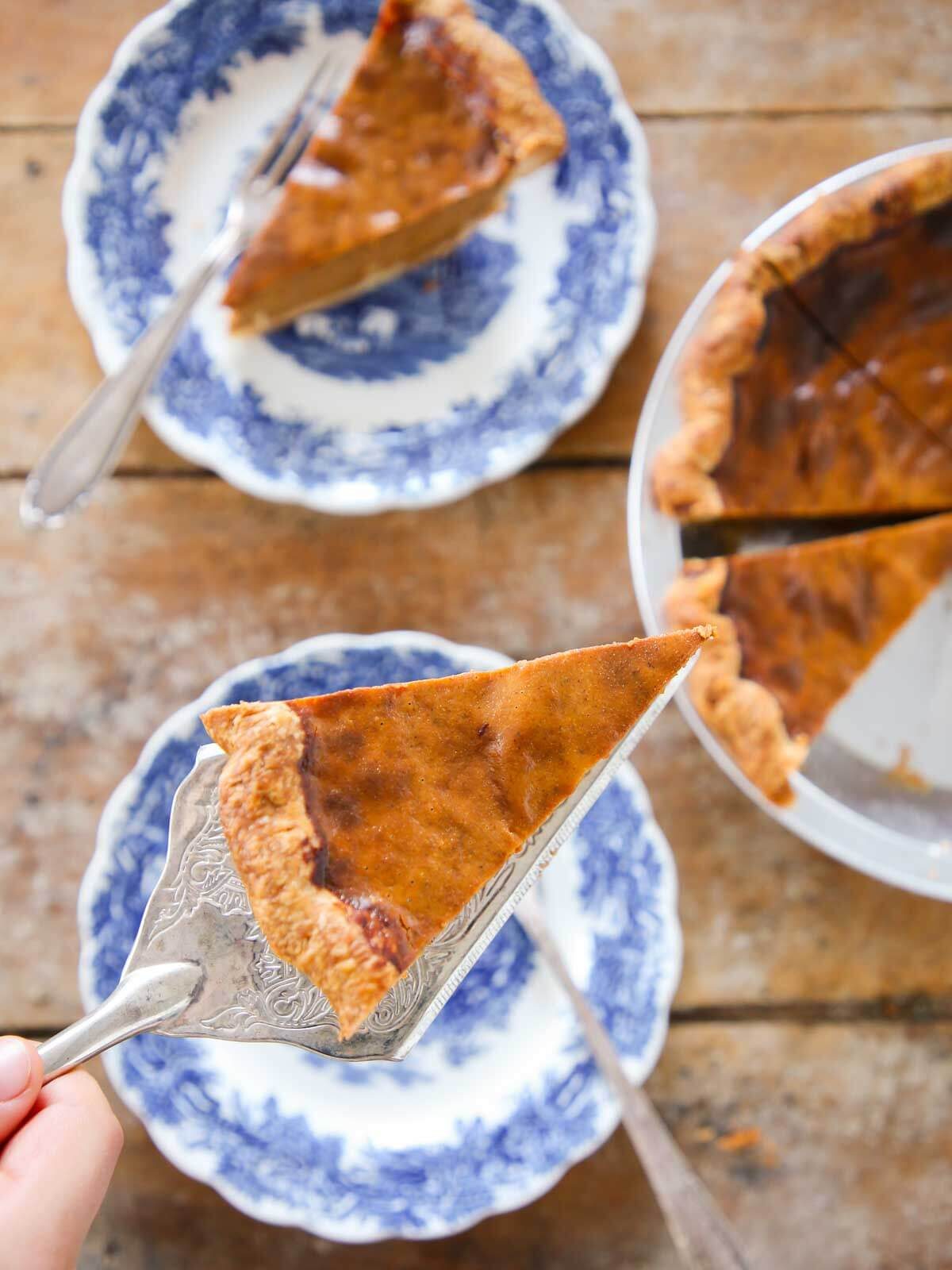 Pumpkin Pie Cooled Before Slicing