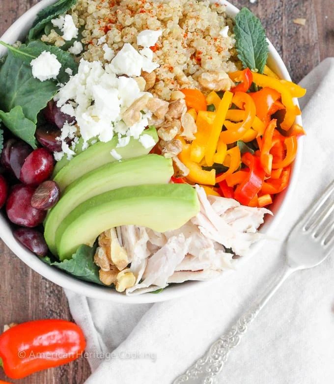 Quinoa Kale Power Bowl with a Clear Method