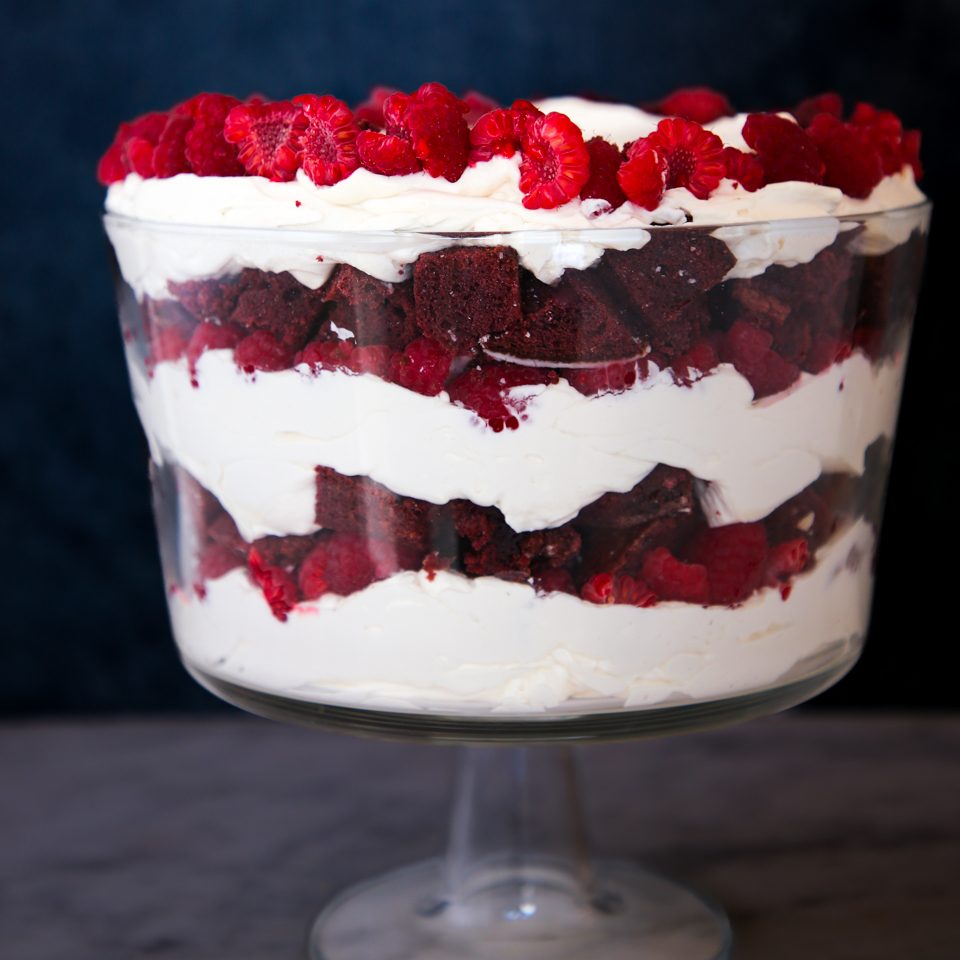 Red Velvet Raspberry Trifle for the Dessert Plate
