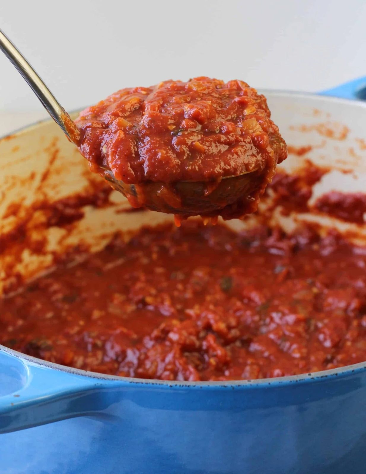 Red Wine Pasta Sauce Simmered Until Spoonable