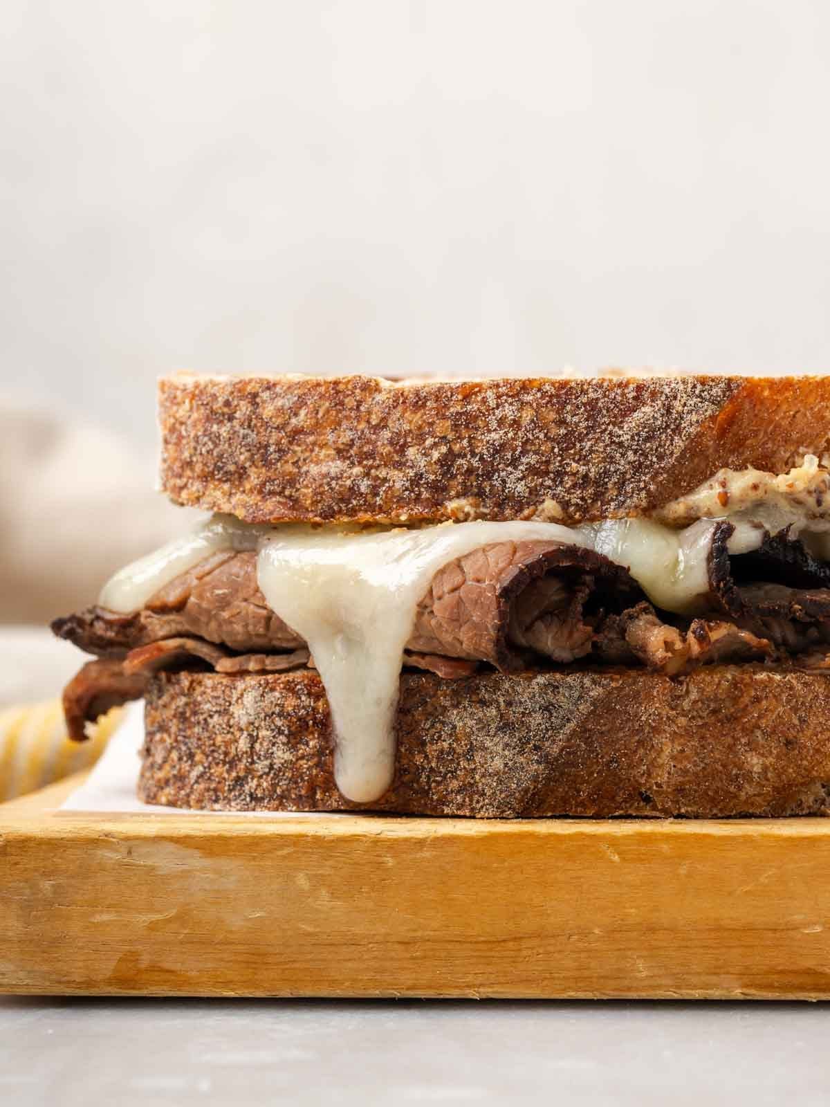 Roast Beef Melt Rested Before Slicing