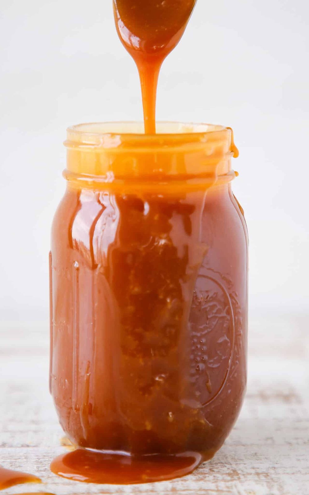 Salted Caramel Sauce Simmered Until Spoonable
