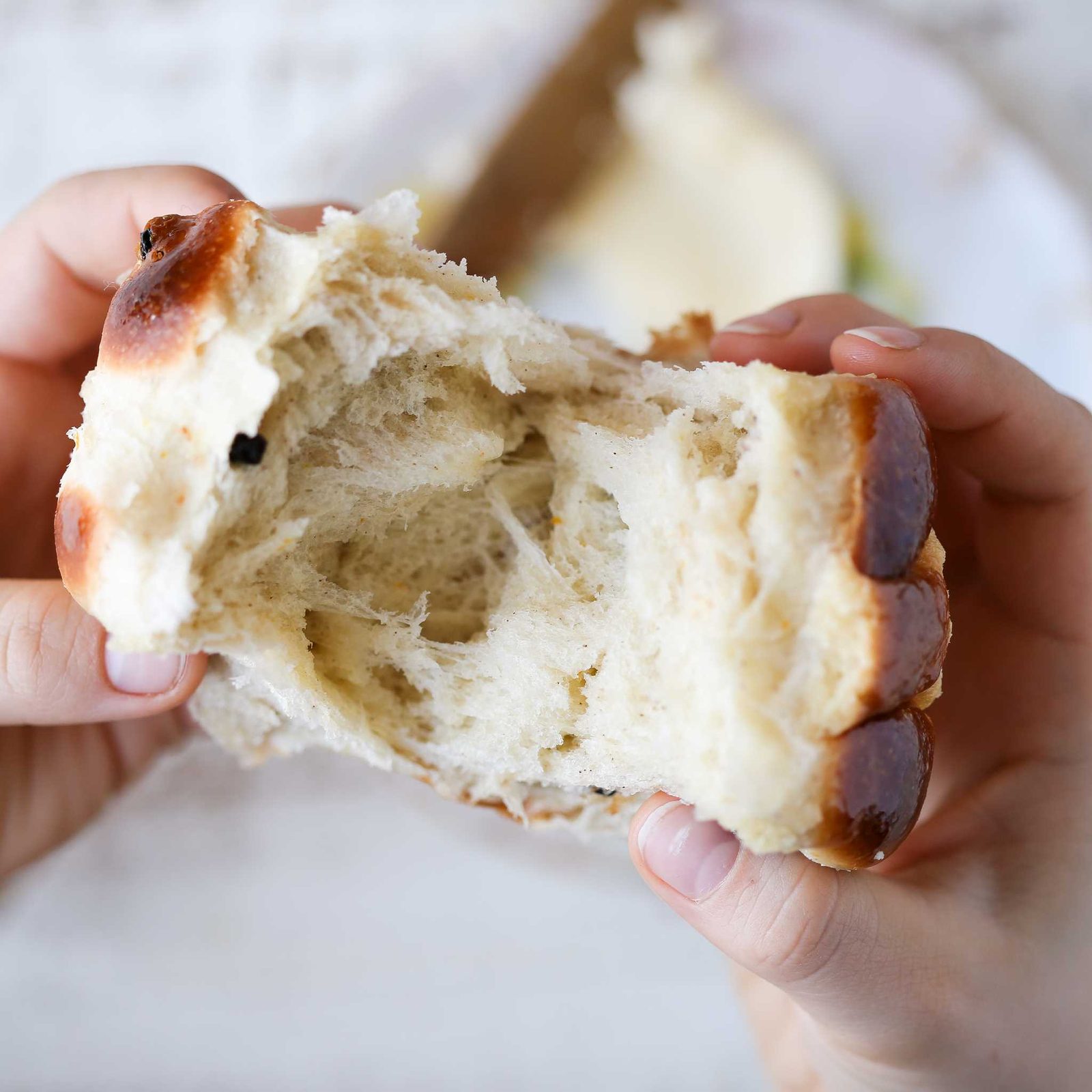 Sourdough Hot Crossed Buns Baked with Steam