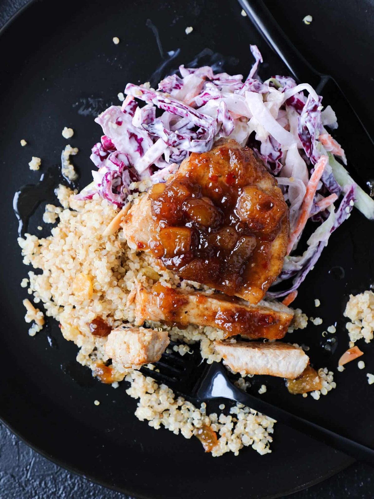 Spicy Peach Pork Chops Cooked Until Tender
