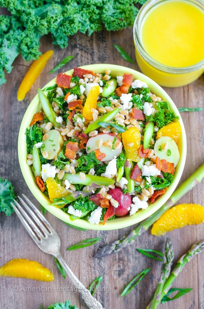 Spring Asparagus Orange Farro Salad Tossed to Order