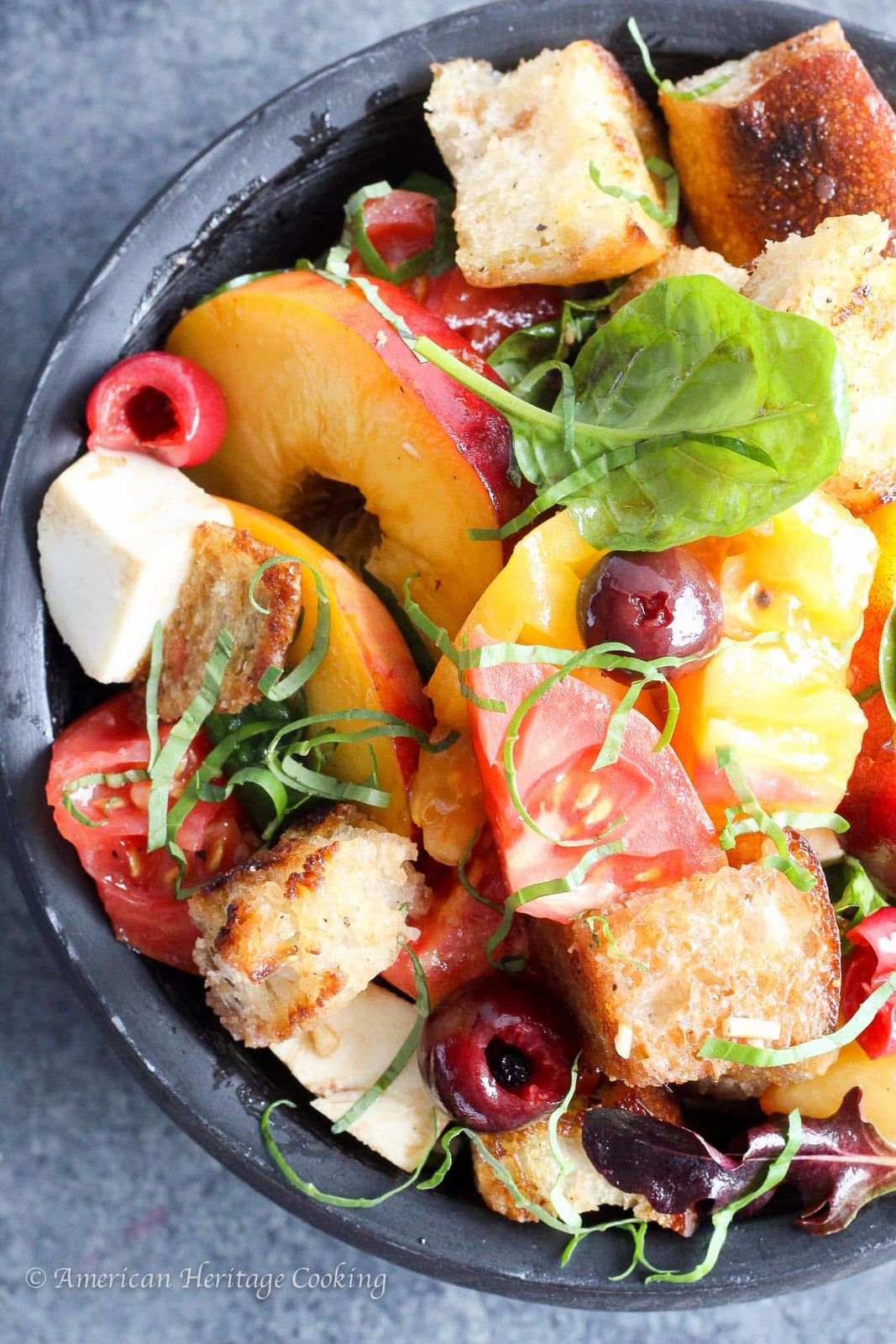 Stone Fruit Caprese Panzanella Salad Tossed to Order
