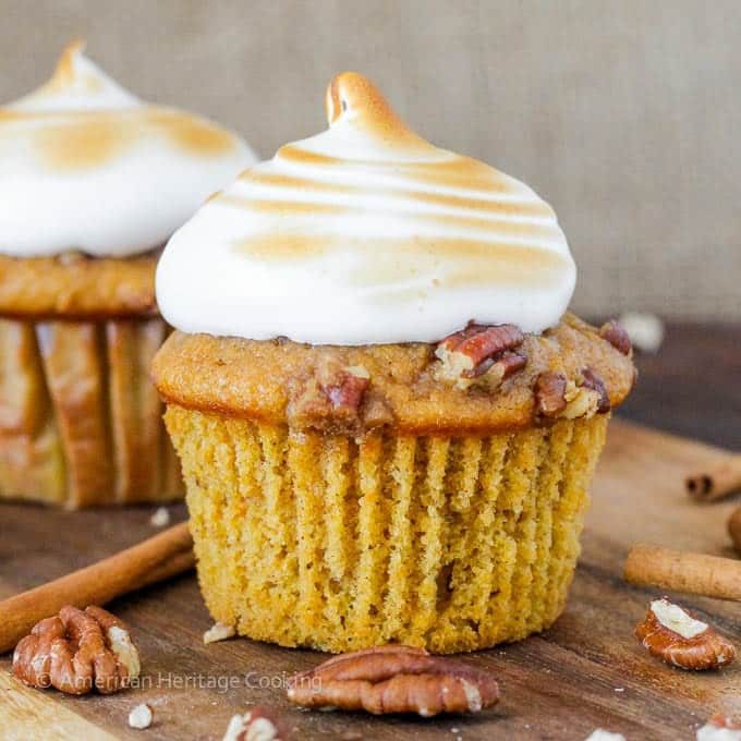 Sweet Potato Casserole Cupcakes with a Tall Crown