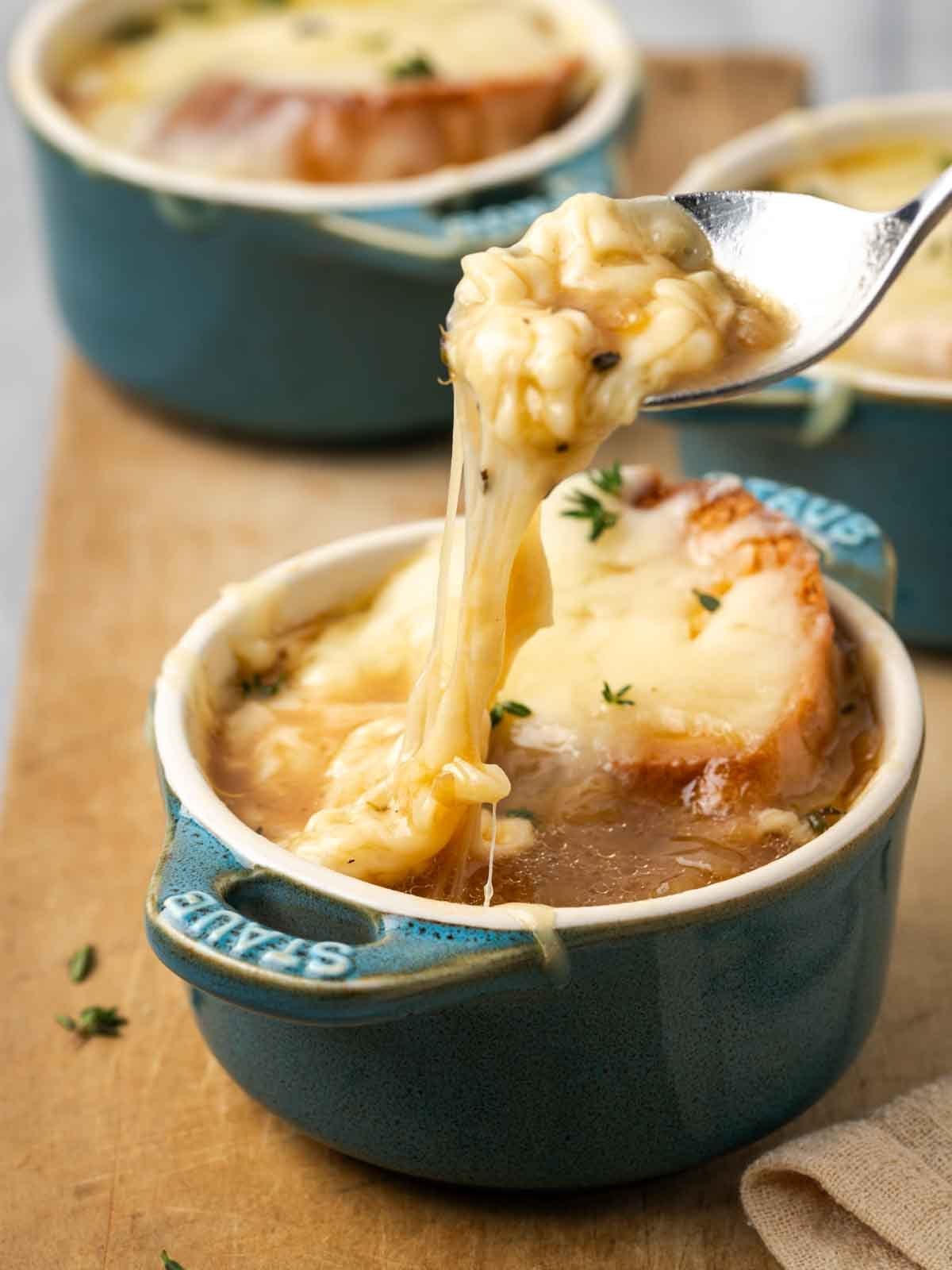 The French Onion Soup Finished with Herbs