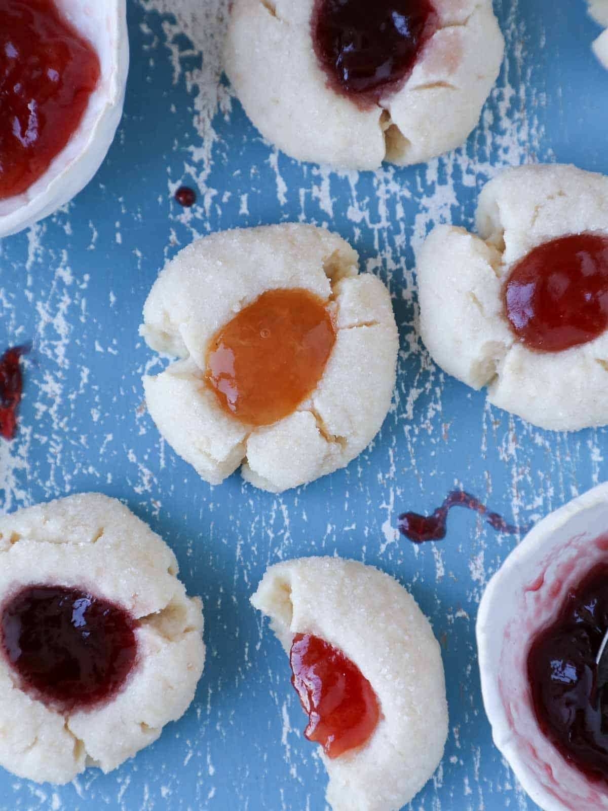Thumbprint Cookies Baked Until the Edges Set