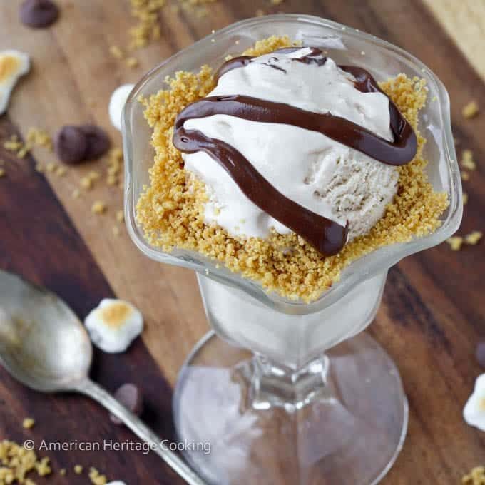 Toasted Marshmallow Smores Ice Cream Frozen Until Scoopable