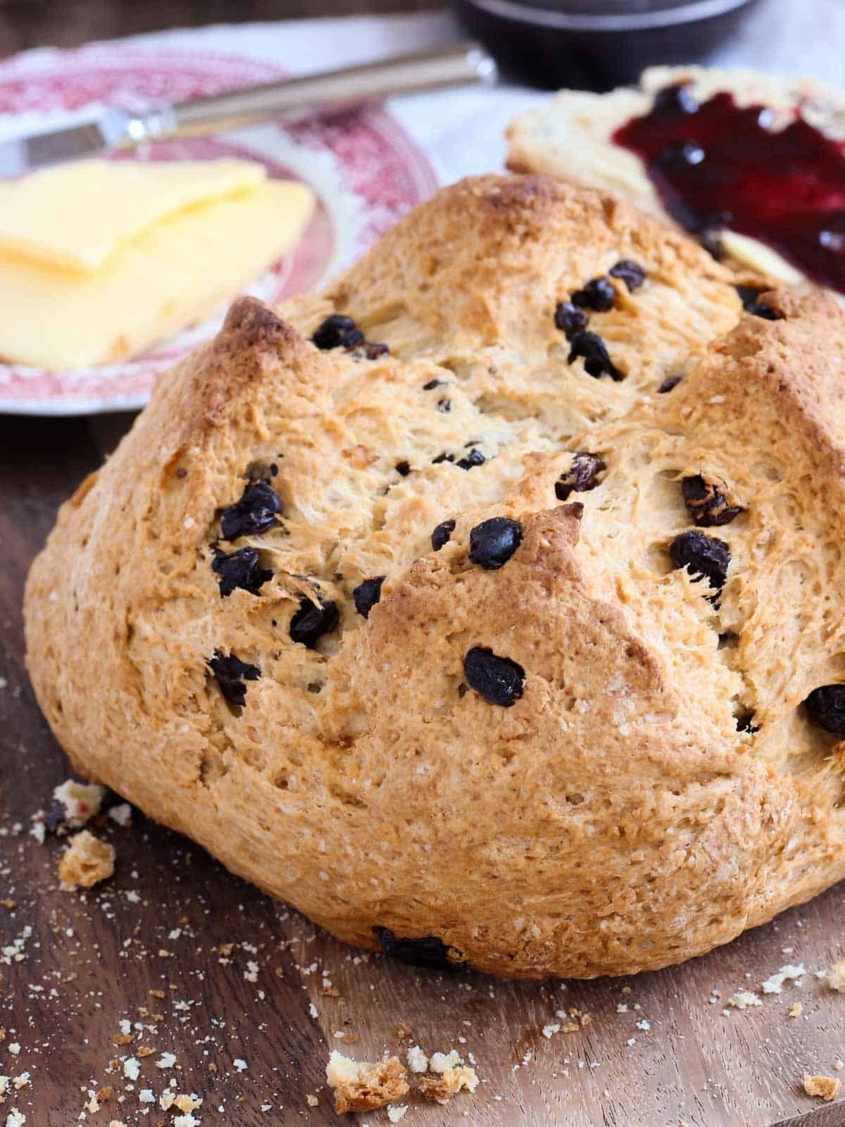 Traditional Irish Soda Bread with Raisins with a Steady Rise