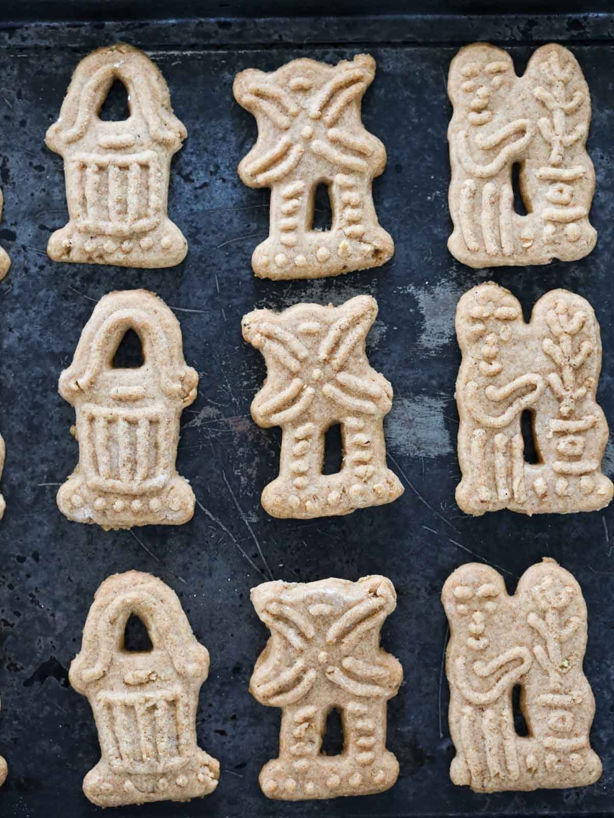 Traditional Speculoos Cookies Baked Until the Edges Set