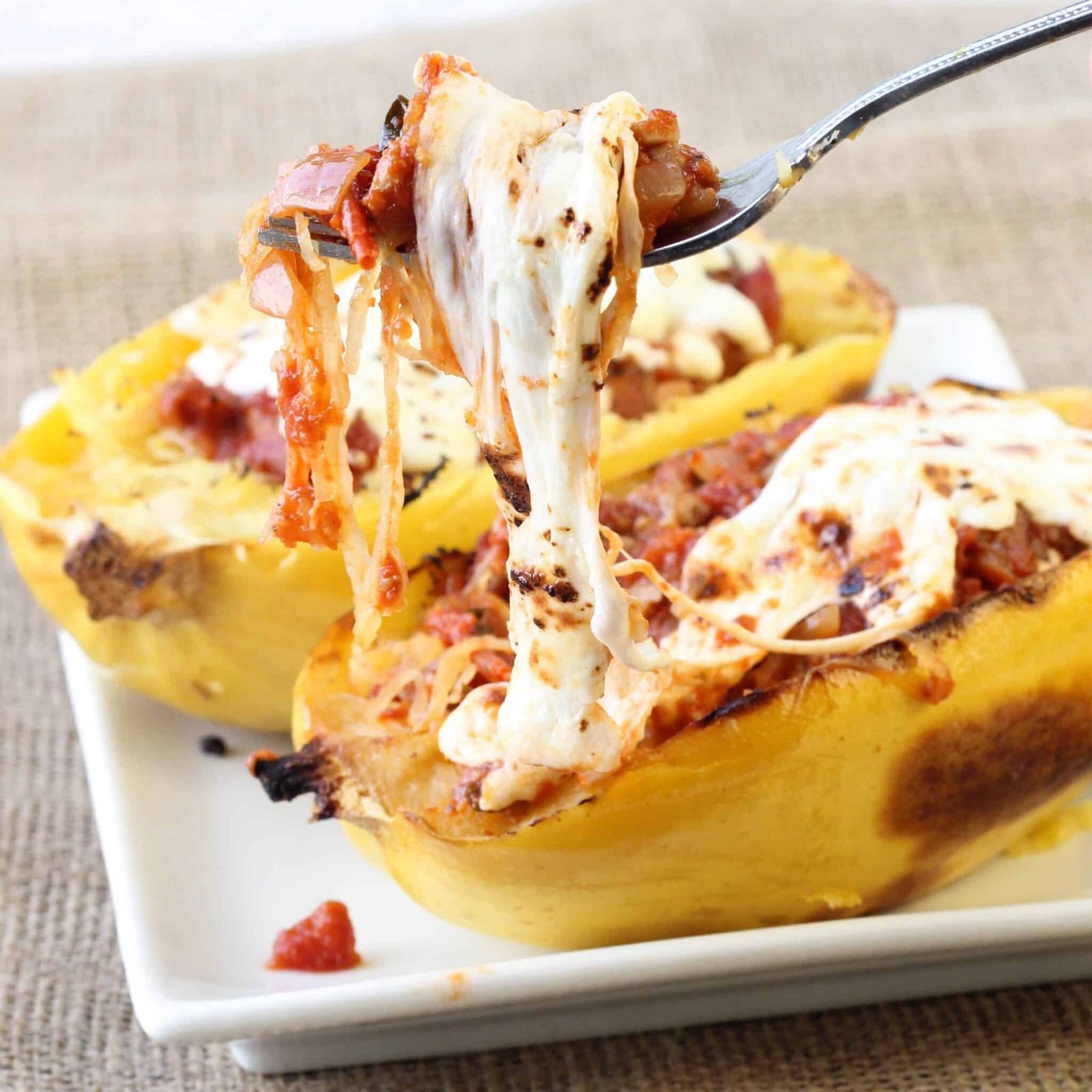 Twice Baked Spaghetti Squash with a Clear Method