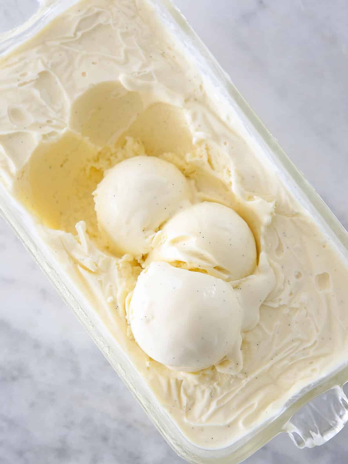 Vanilla Bean Ice Cream Frozen Until Scoopable