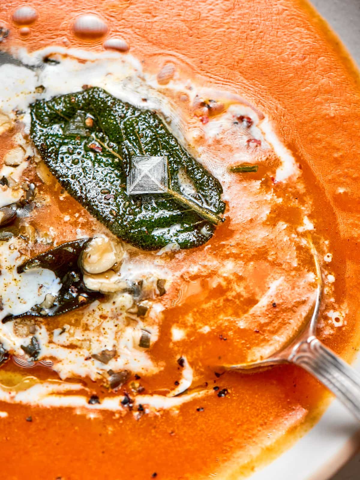 Vegan Pumpkin Soup Simmered for the Bowl