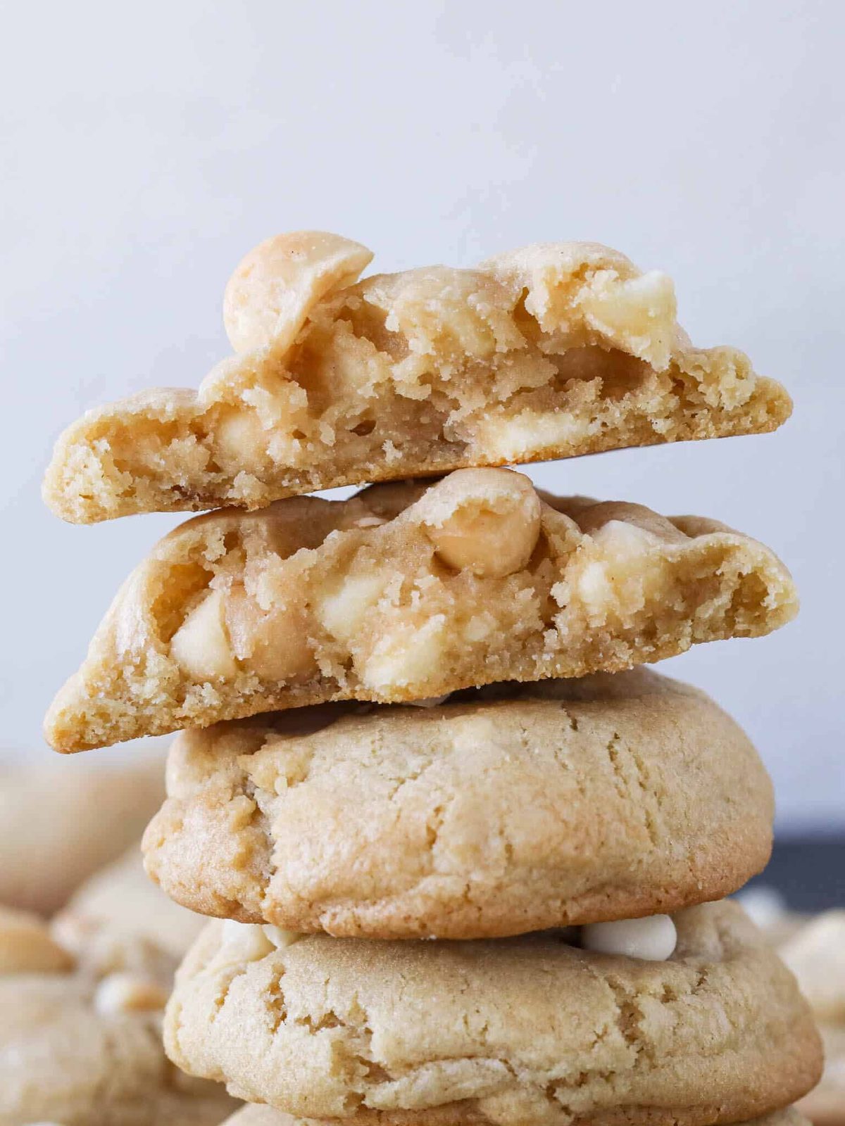 White Chocolate Macadamia Nut Cookies Baked Until the Edges Set