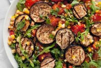 Smoky Grilled Eggplant Corn Tomato Medley