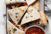 Savory Roasted Sweet Potato Black Bean Quesadillas