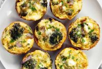 Roasted Broccoli and Caramelized Onion Egg Bites