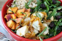 Sweet Peach Vidalia Glazed Chicken with Collard Green Salad