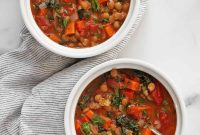 Hearty Green Lentil Soup with Tomatoes and Carrots