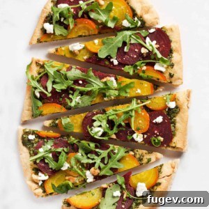Roasted Beet Flatbread ready to be served