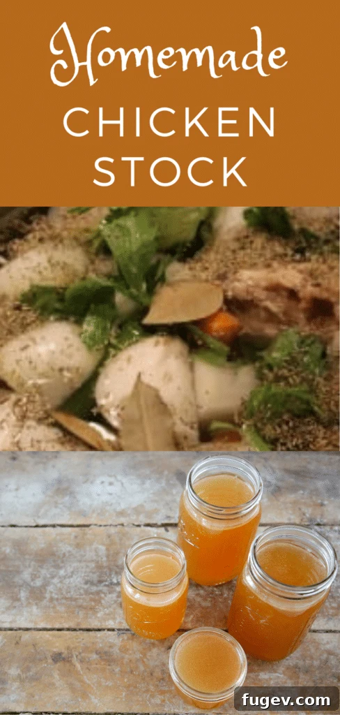 Mastering the Art of Golden Chicken Broth 6 Homemade chicken stock with both the finished golden product in jars and the simmering ingredients in a pot.