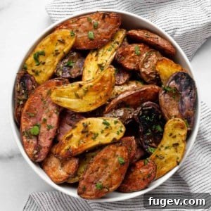 Oven-roasted potatoes in a bowl.