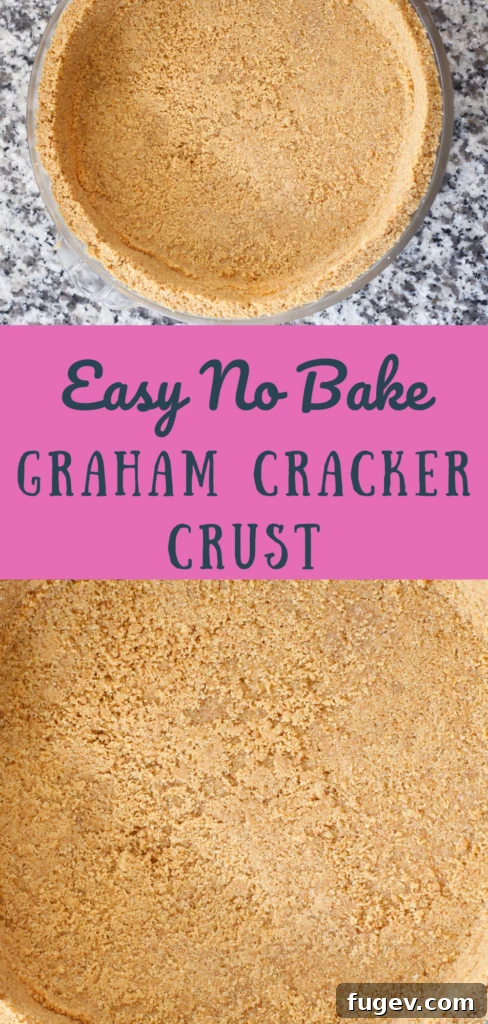 Effortless Graham Cracker No-Bake Crust 6 A close-up of the textured edge of a no-bake graham cracker crust.