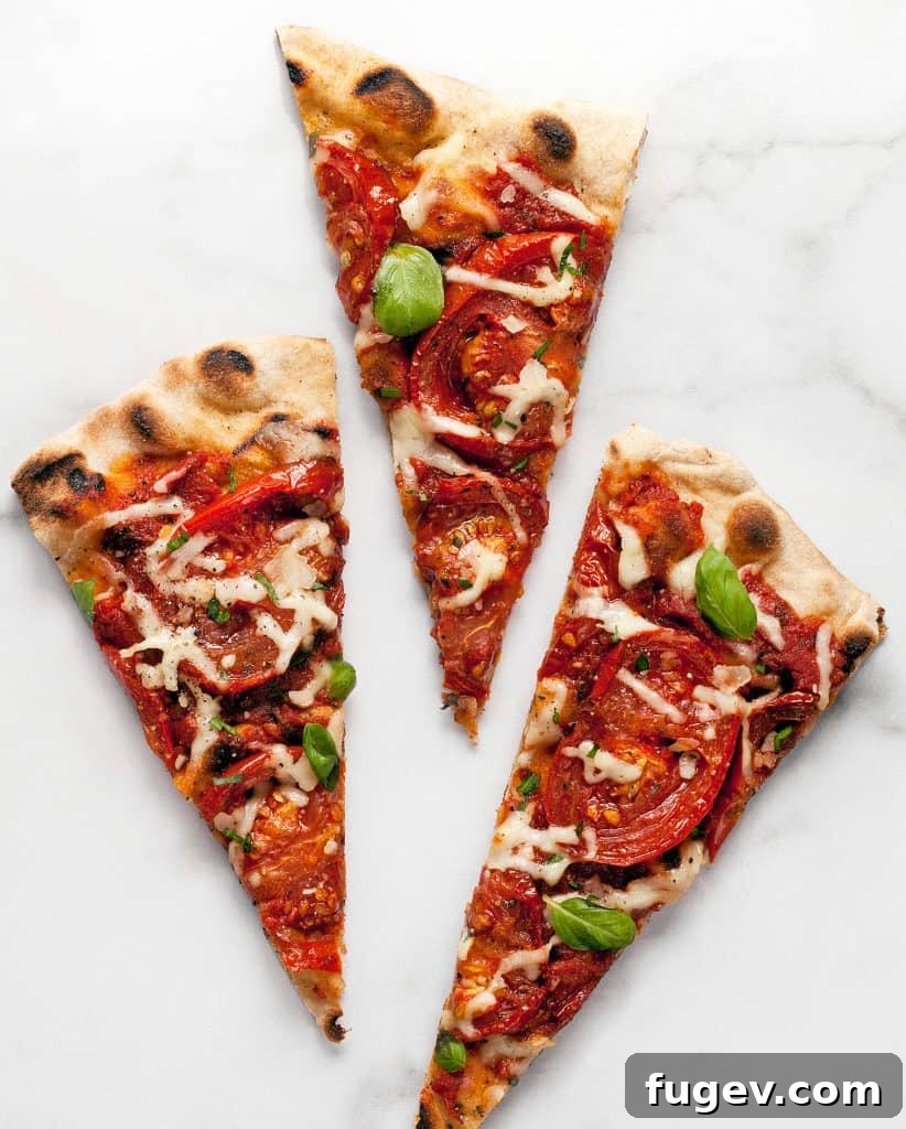 Crispy Grilled Pizza Delights 3 Slices of freshly grilled pizza, showcasing the crispy texture and golden-brown perfection of the crust.