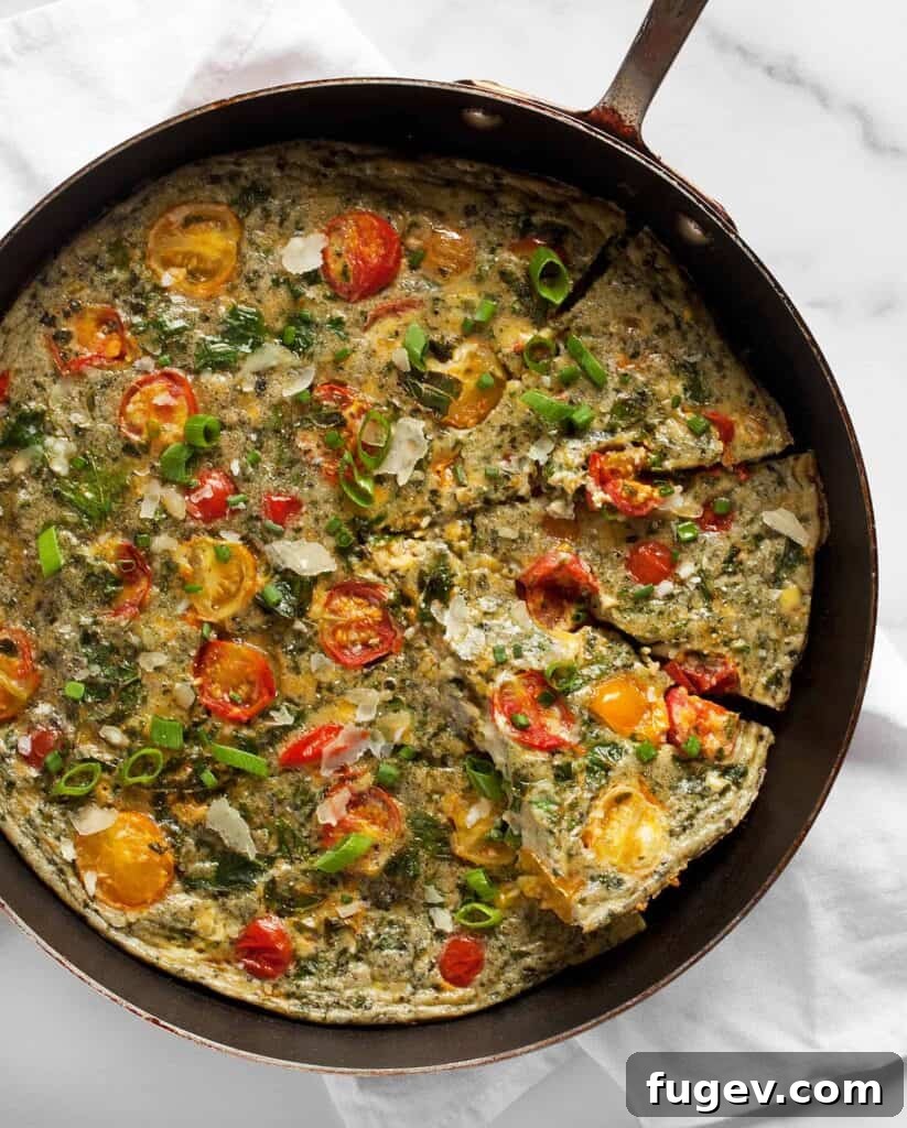 Pesto-Infused Tomato and Kale Frittata 2 Tomato Kale Pesto Frittata