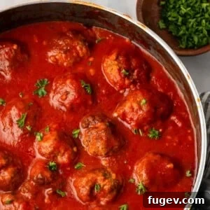 Cloud-Like Ricotta Meatballs 12 Ricotta meatballs in marinara sauce ready to be served with pasta.
