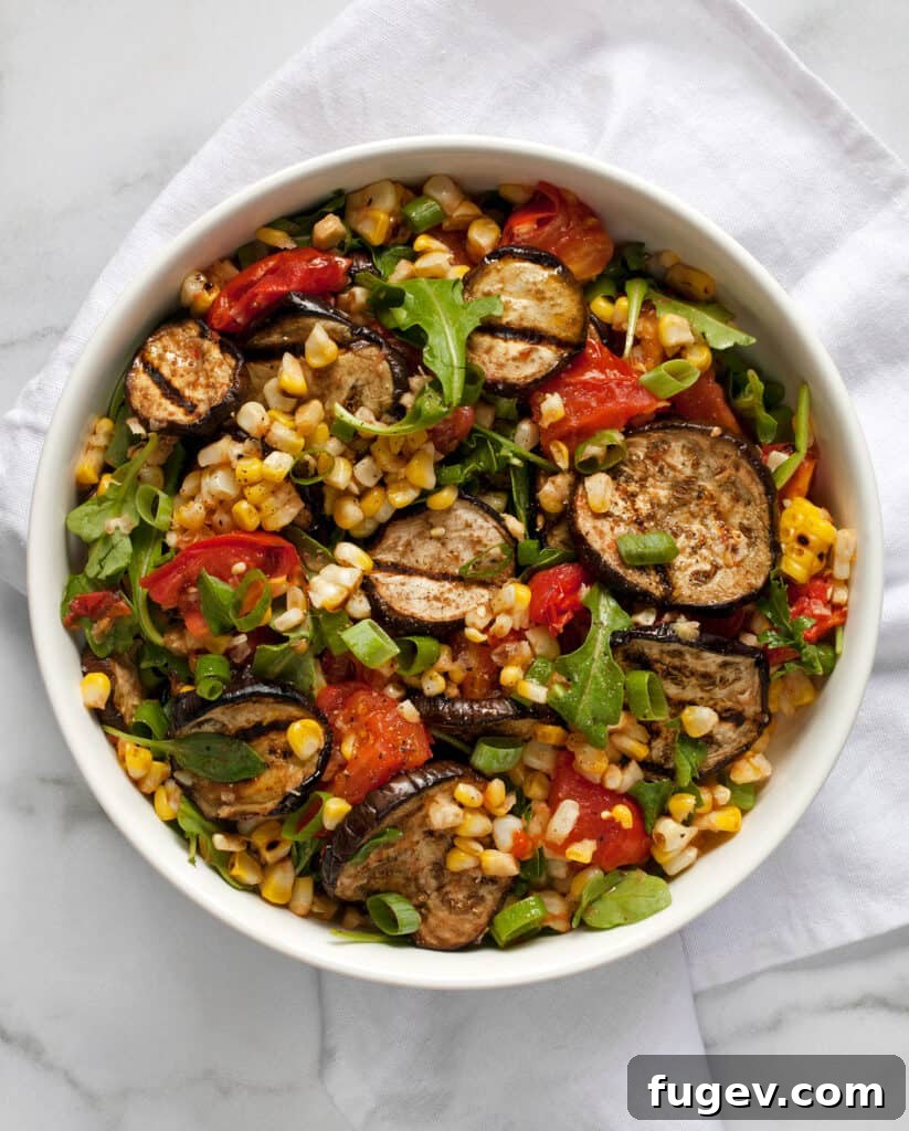 Smoky Grilled Eggplant Corn Tomato Medley 3 Grilled eggplant with corn and tomatoes