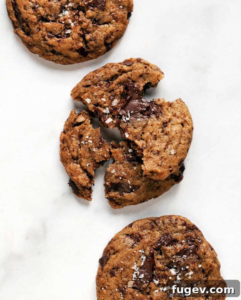 Cinnamon-Kissed Vegan Chocolate Chip Cookies 4 Chocolate Chip Spiced Cookies ready to be enjoyed, highlighting their generous chocolate chunks