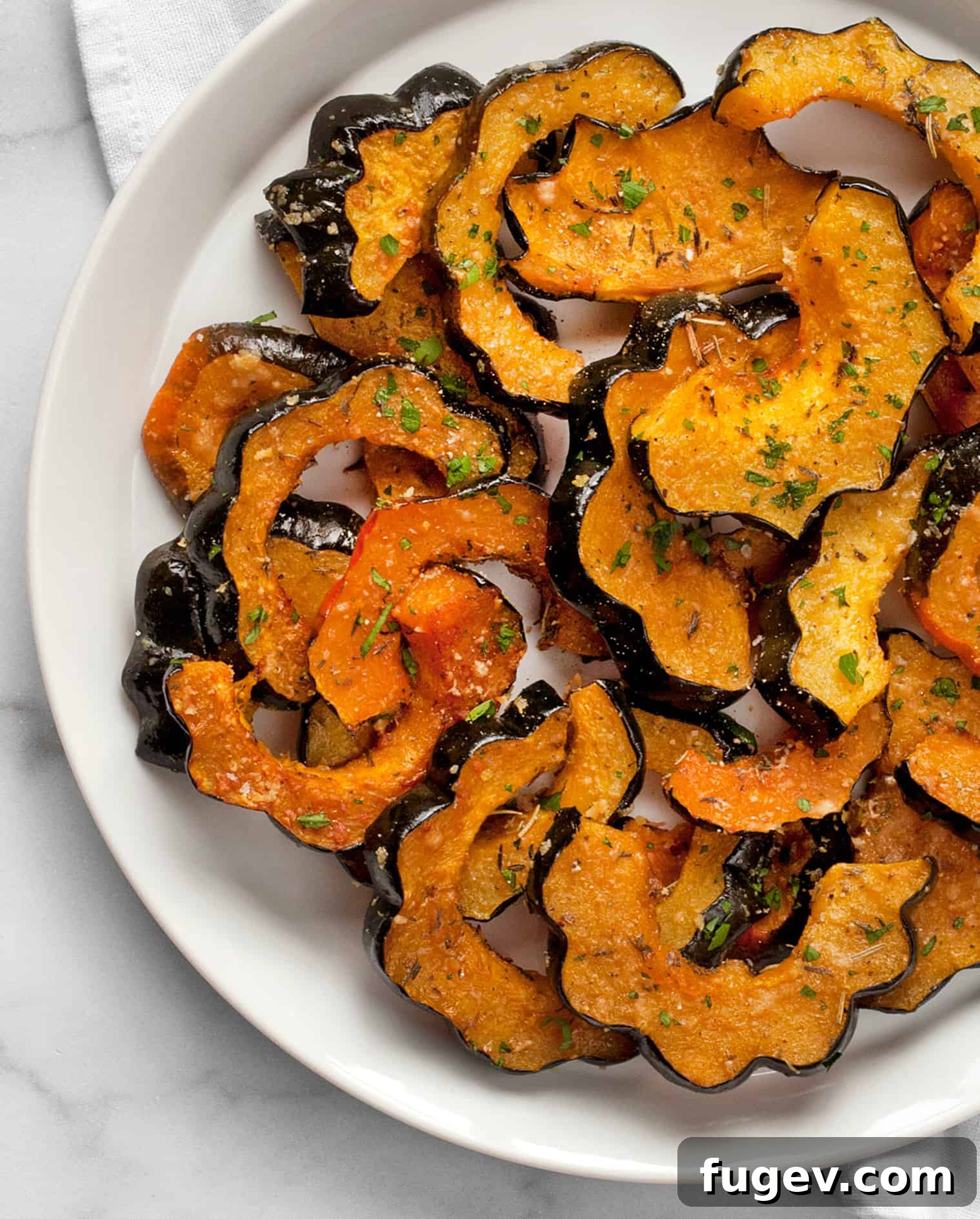 Golden Parmesan Roasted Acorn Squash 2 Parmesan Herb Roasted Acorn Squash