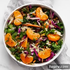 Zesty Mandarin Salad 7 Mandarin orange salad in a bowl.
