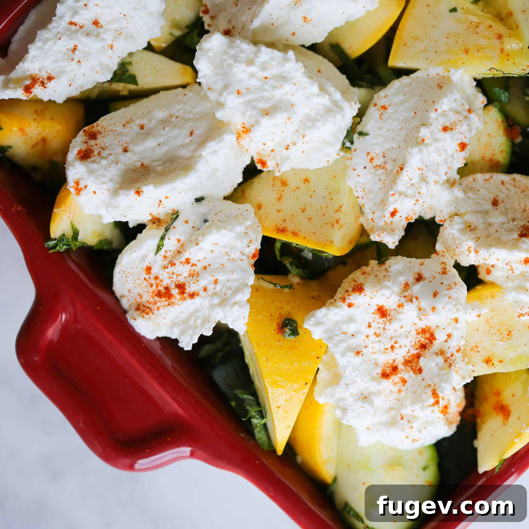 Creamy Zucchini Ricotta Gratin 5 Zucchini Ricotta Casserole unbaked