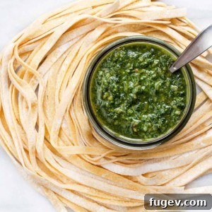 Fresh Pasta with Basil Pesto