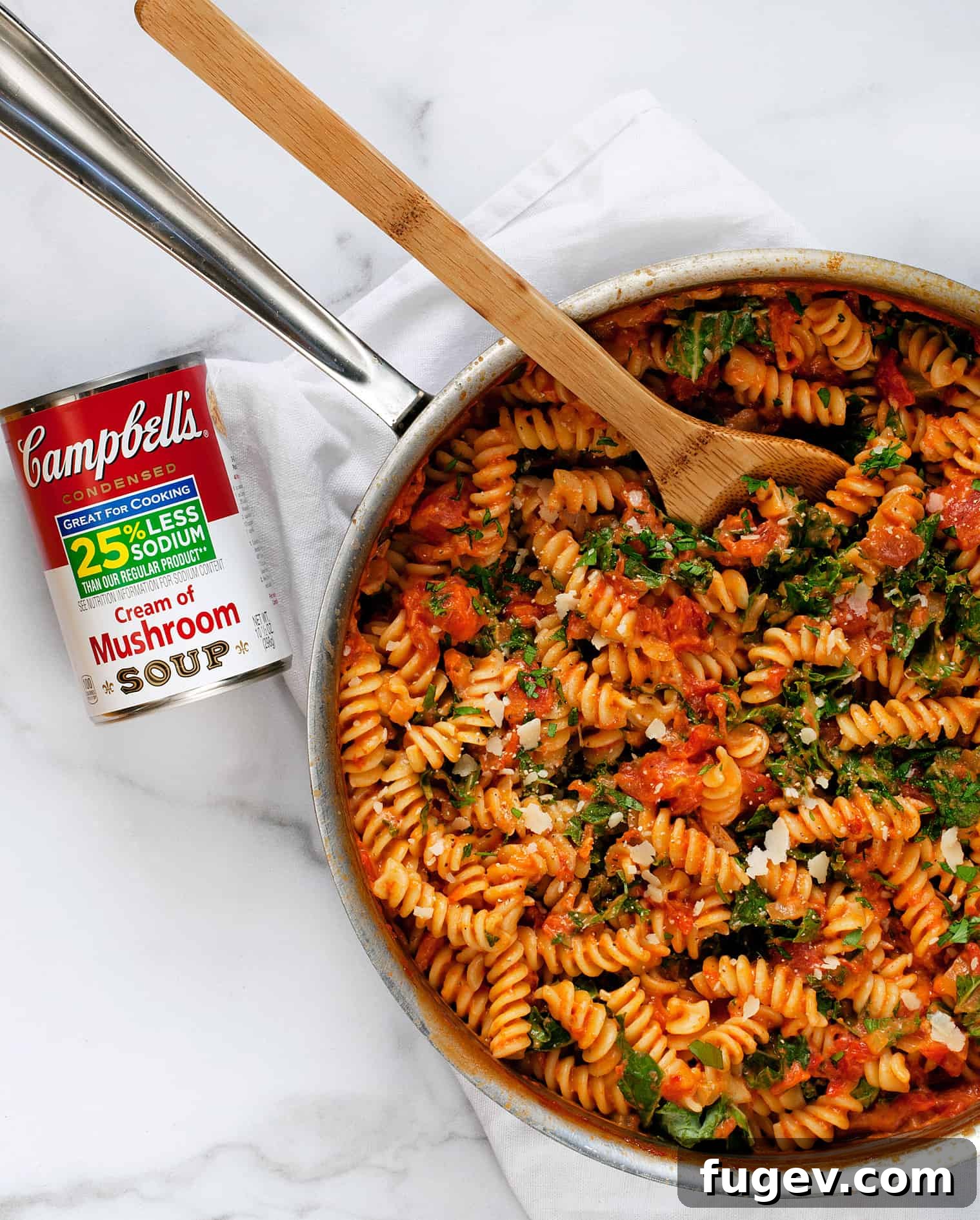 Velvety Mushroom and Tomato Pasta 4 Tomato mushroom pasta simmering in a skillet on the stove