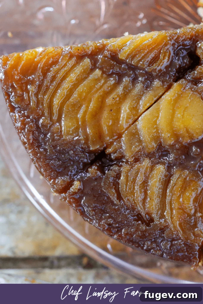 Caramelized Pear Delight 7 Pear Upside Down Cake, a close-up detail.