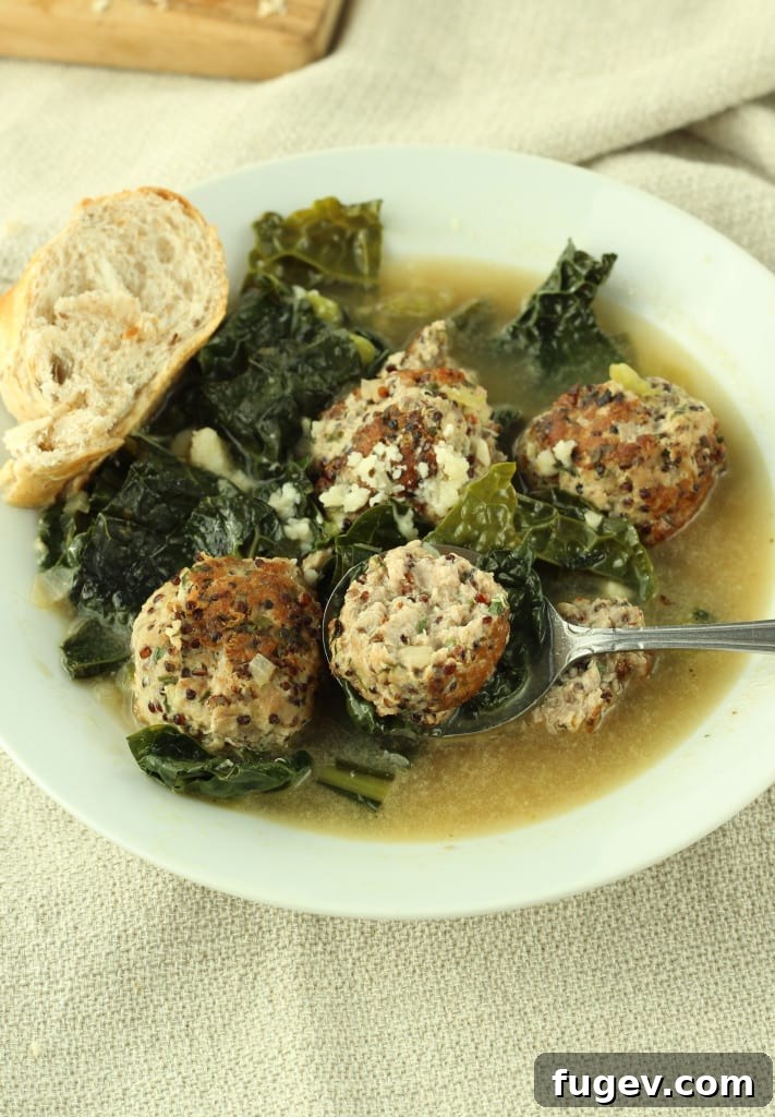 Robust Turkey Meatball and Kale Soup 3 Healthy Turkey Meatball and Kale Soup with Quinoa