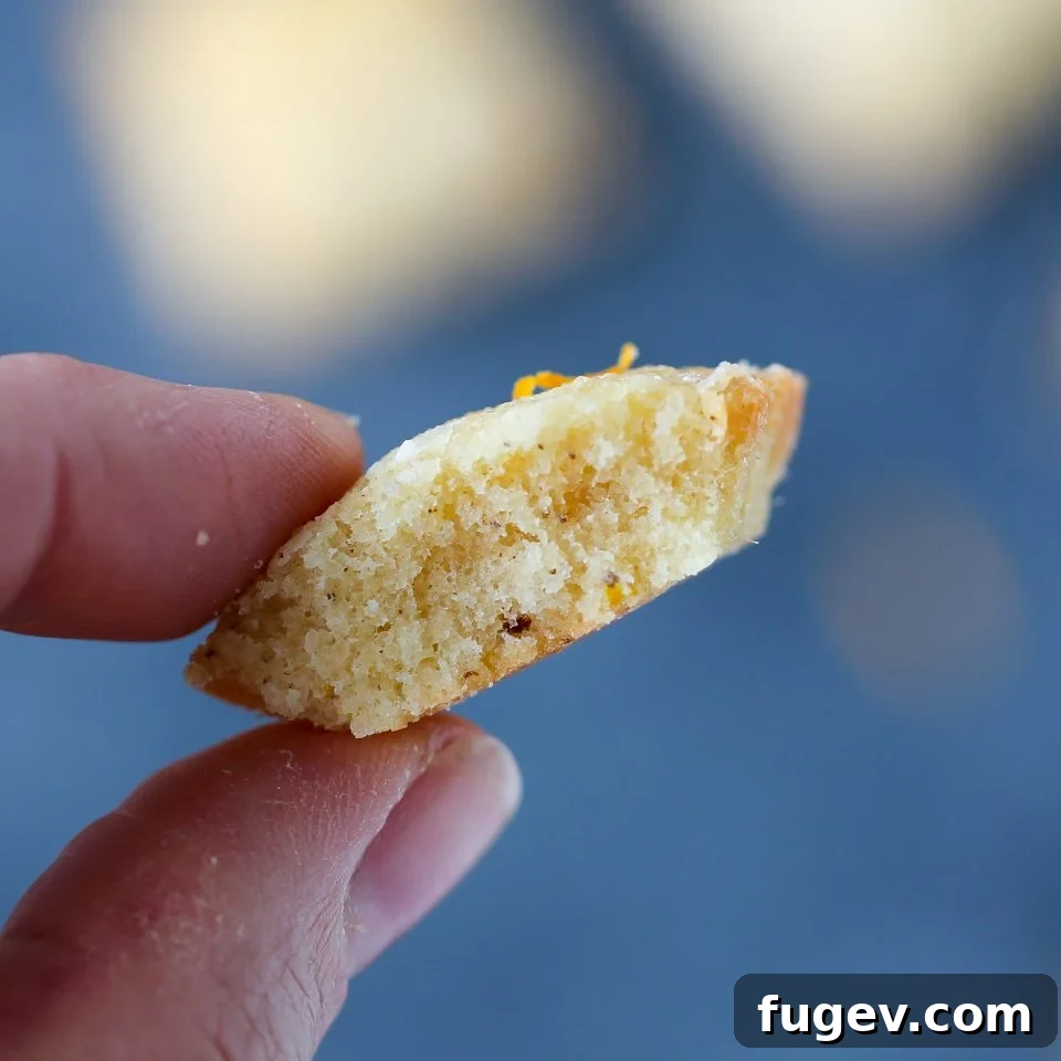 Zesty Orange Financiers 2 Golden Orange Financiers arranged on a plate