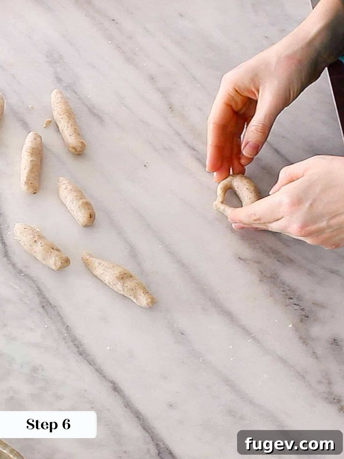Velvet Almond Crescents 9 shaping crescent dough.