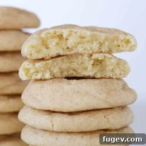 20 Festive Christmas Cookie Recipes 11 snickerdoodles broken open and stacked.