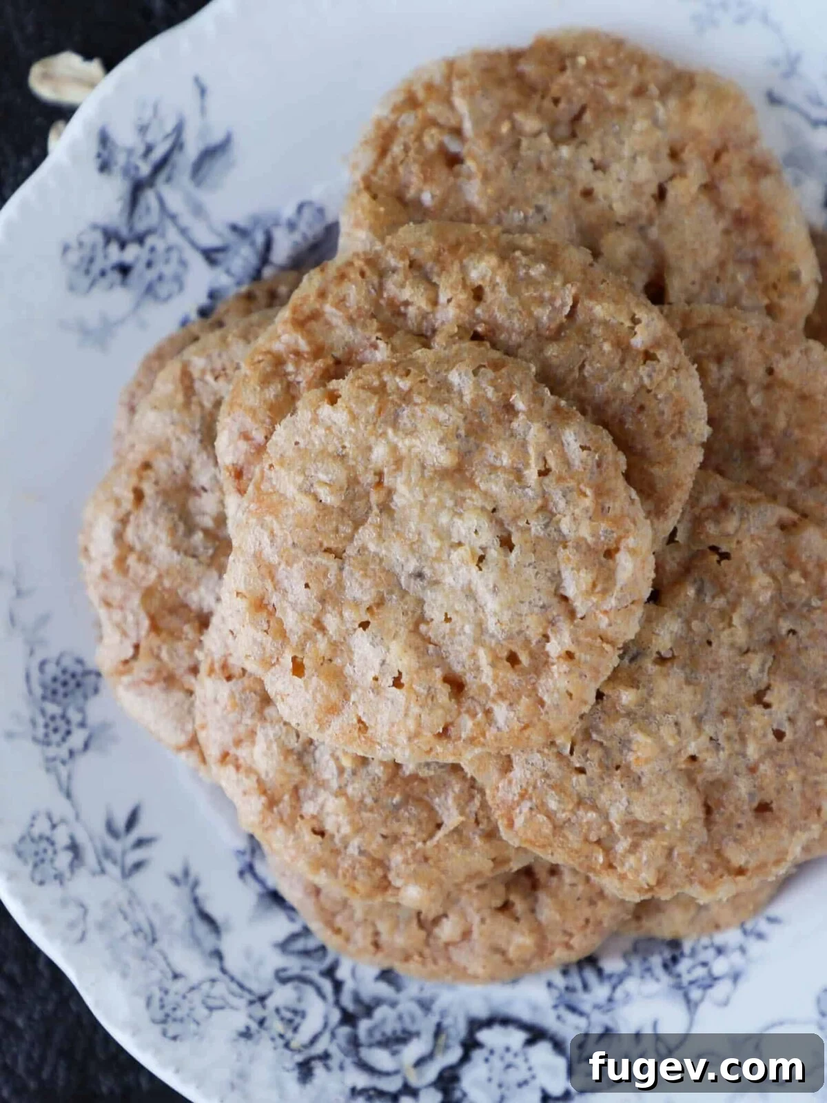 20 Festive Christmas Cookie Recipes 8 Oat Lace Cookies Blue White China.
