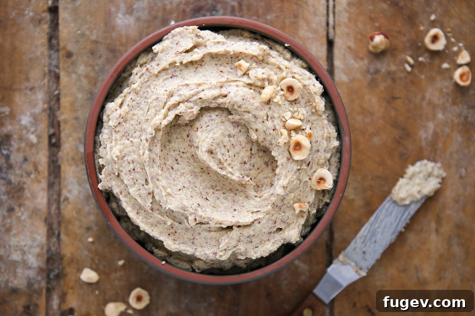 Velvety Hazelnut Cream 4 hazelnut cream with offset spatula.