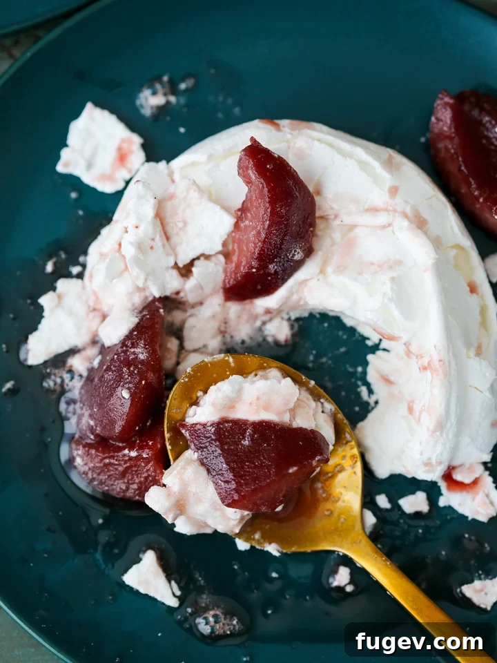 Heavenly Poached Pear Pavlova 3 Individual Poached Pear Pavlovas