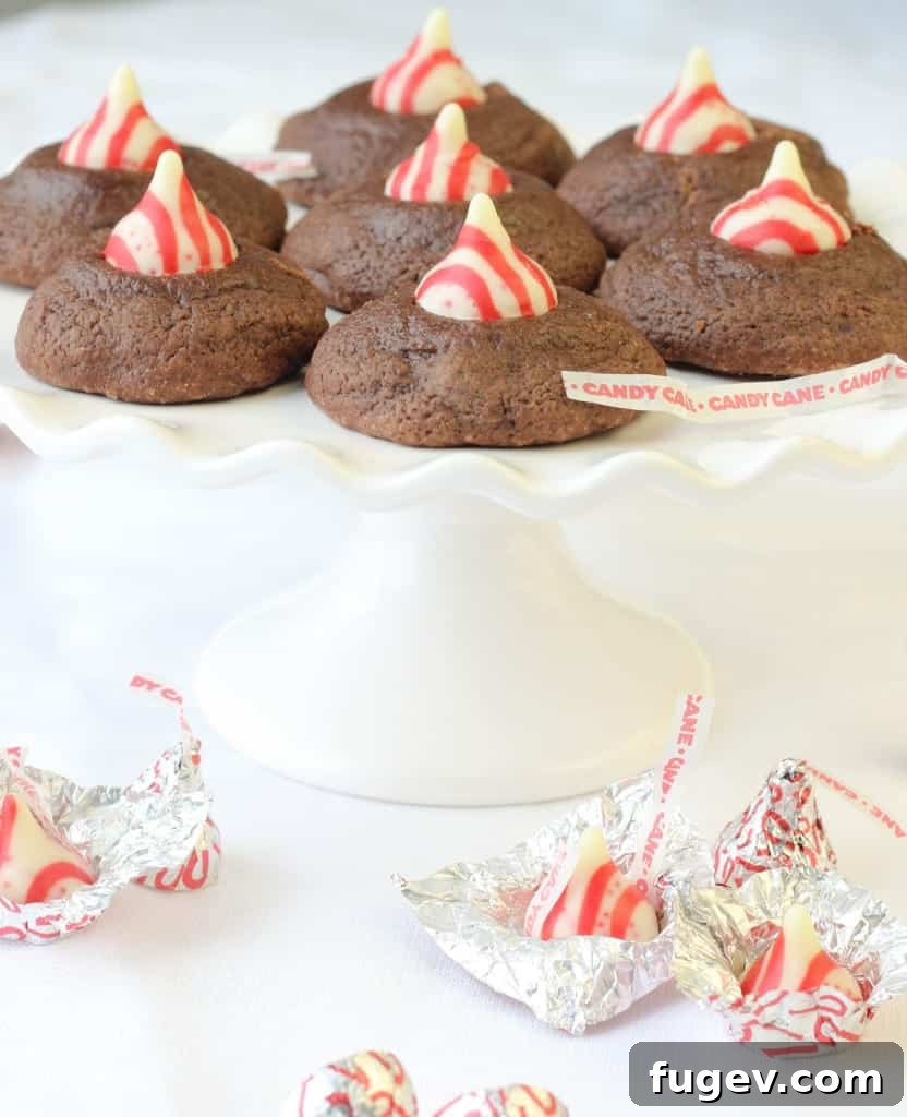 Rich Peppermint Chocolate Kisses 8 Assortment of festive holiday cookies, including the Double Chocolate Peppermint Kiss Cookies